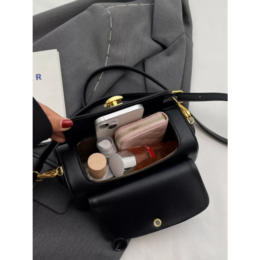 PU Leather Flap Crossbody Bag Apparel and Accessories