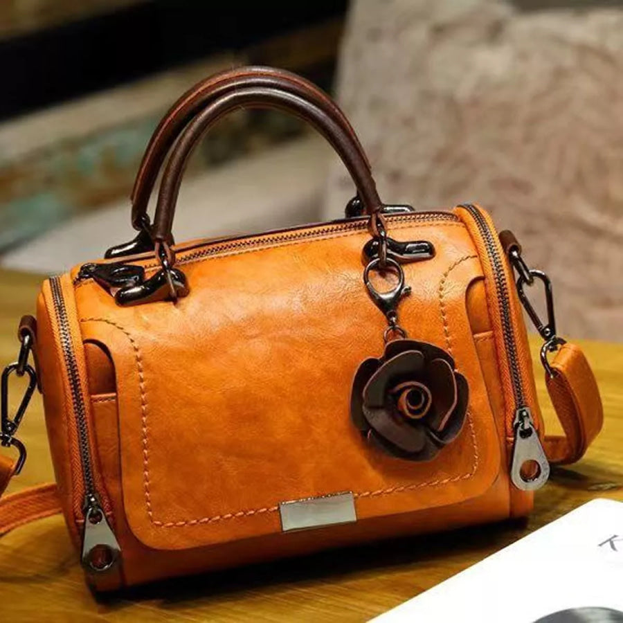 PU Leather Flap Crossbody Bag Dark Brown / onesize Apparel and Accessories