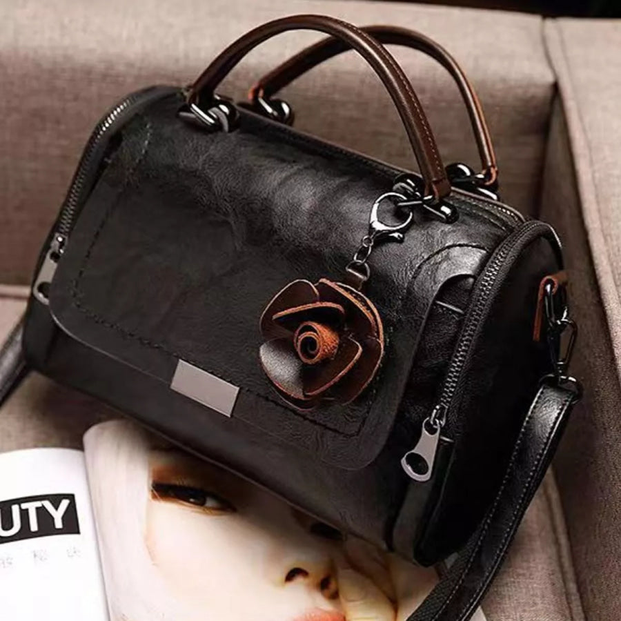 PU Leather Flap Crossbody Bag Black / onesize Apparel and Accessories