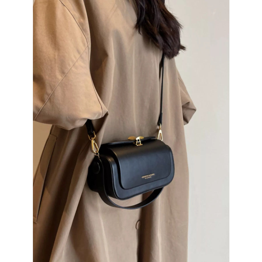 PU Leather Flap Crossbody Bag Black / onesize Apparel and Accessories