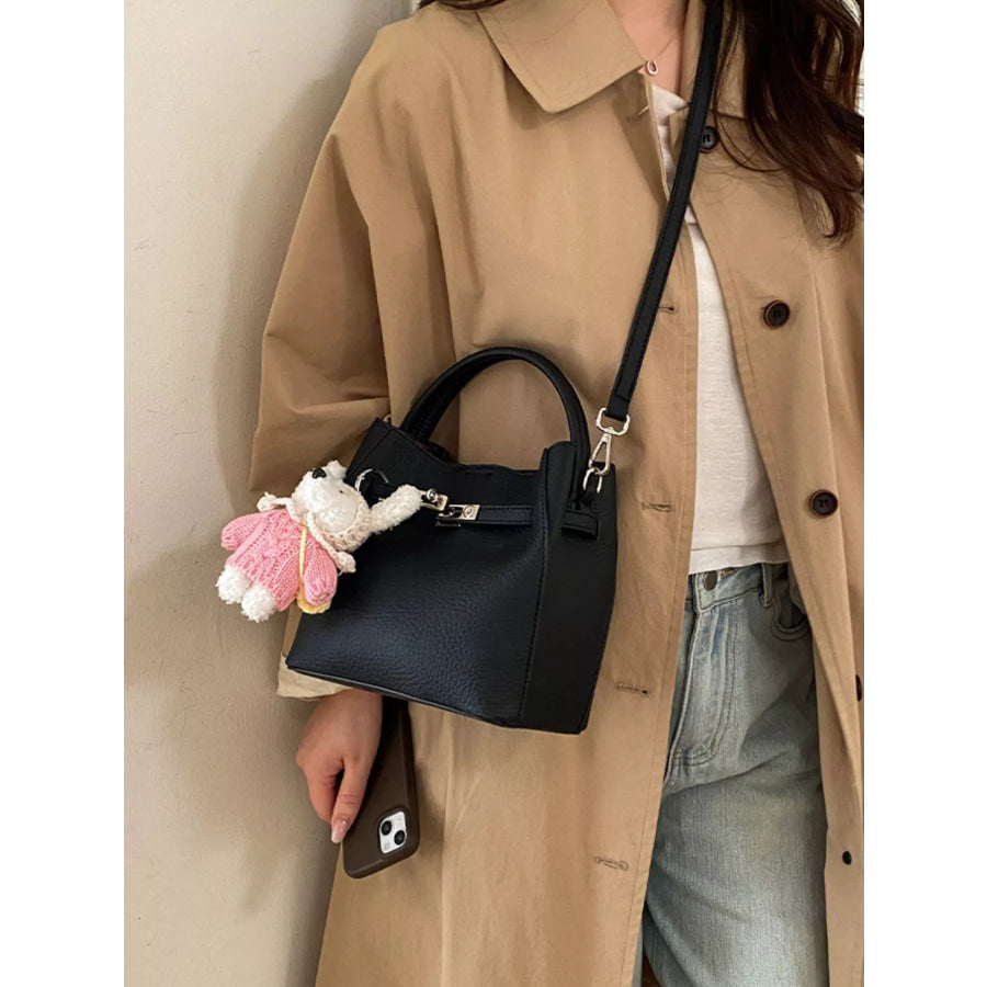 PU Leather Handbag Black / One Size Apparel and Accessories