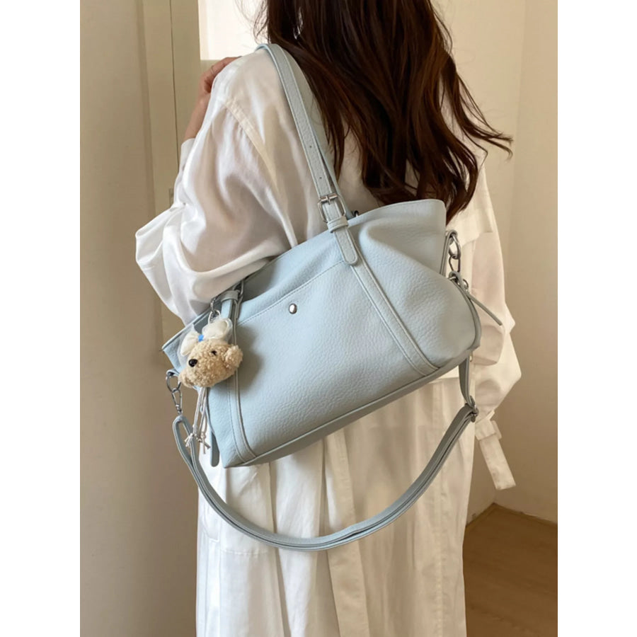 PU Leather Handbag Blue / One Size Apparel and Accessories