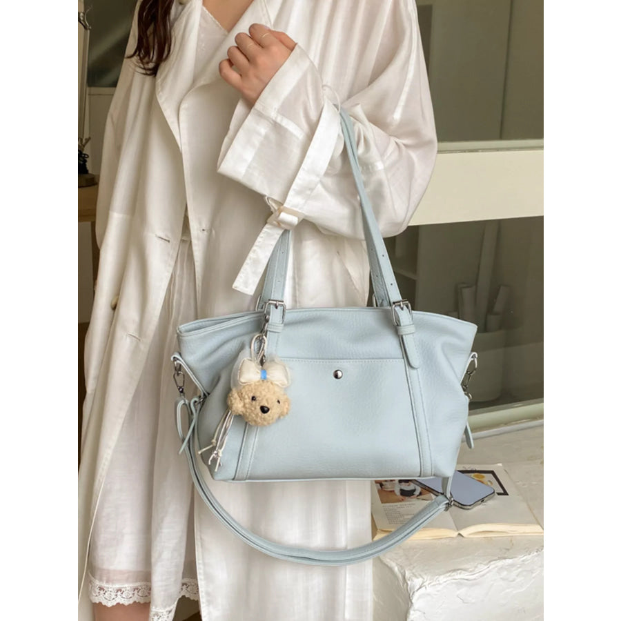 PU Leather Handbag Blue / One Size Apparel and Accessories