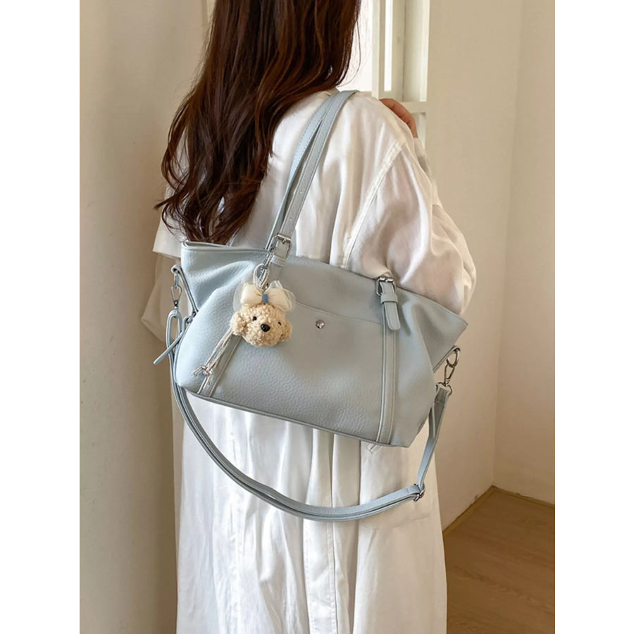 PU Leather Handbag Blue / One Size Apparel and Accessories