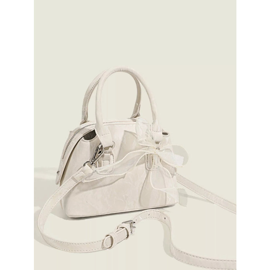 PU Leather Handbag White / One Size Apparel and Accessories