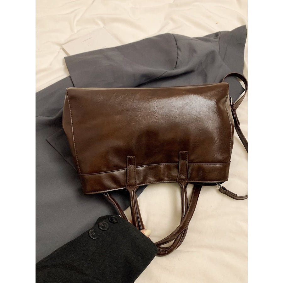 PU Leather Handbag with Pendant Apparel and Accessories