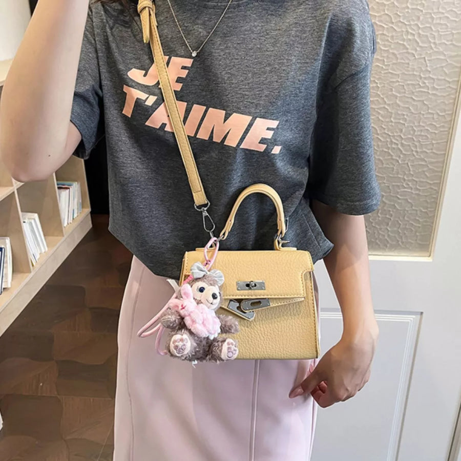 PU Leather Handbag Yellow / One Size Apparel and Accessories