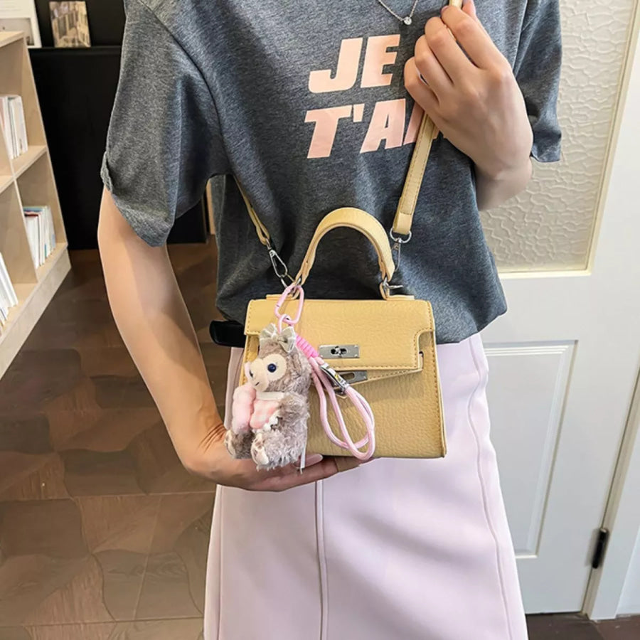 PU Leather Handbag Yellow / One Size Apparel and Accessories