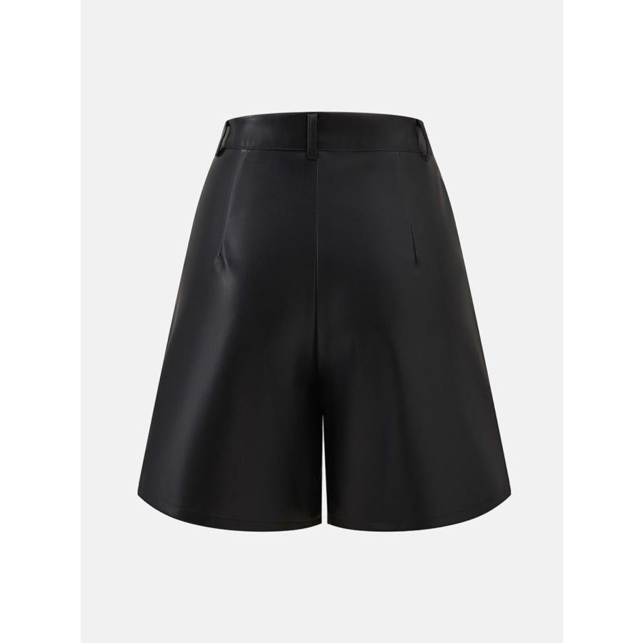 PU Leather High Rise Shorts Apparel and Accessories