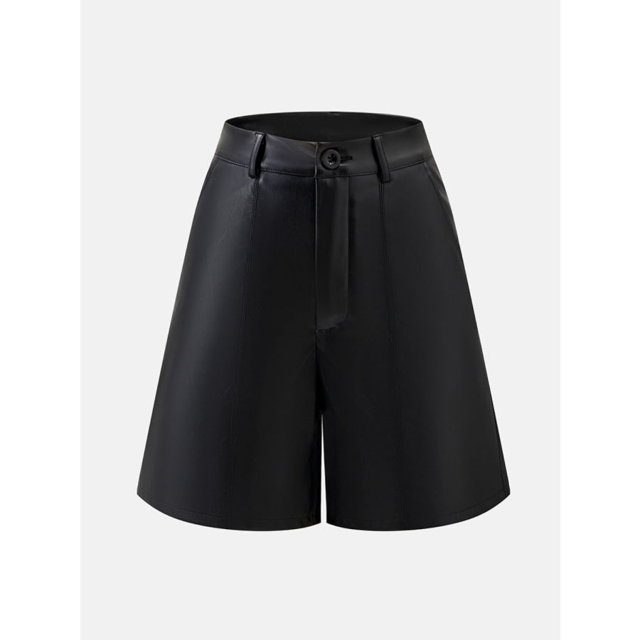 PU Leather High Rise Shorts Apparel and Accessories