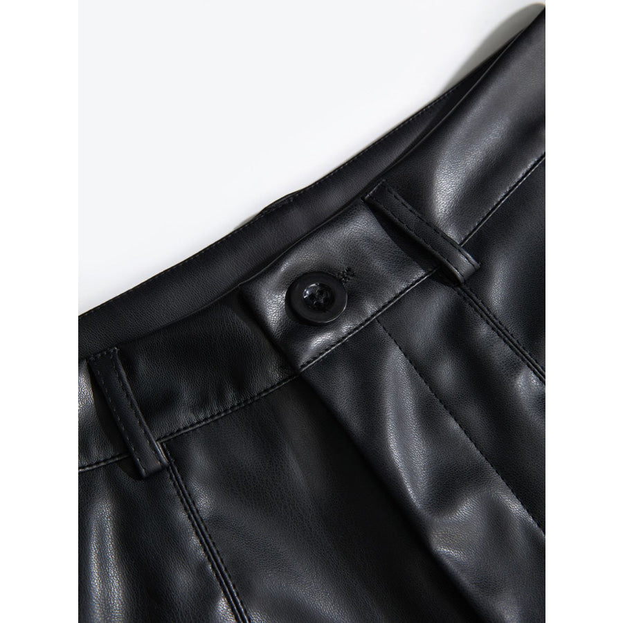 PU Leather High Rise Shorts Apparel and Accessories