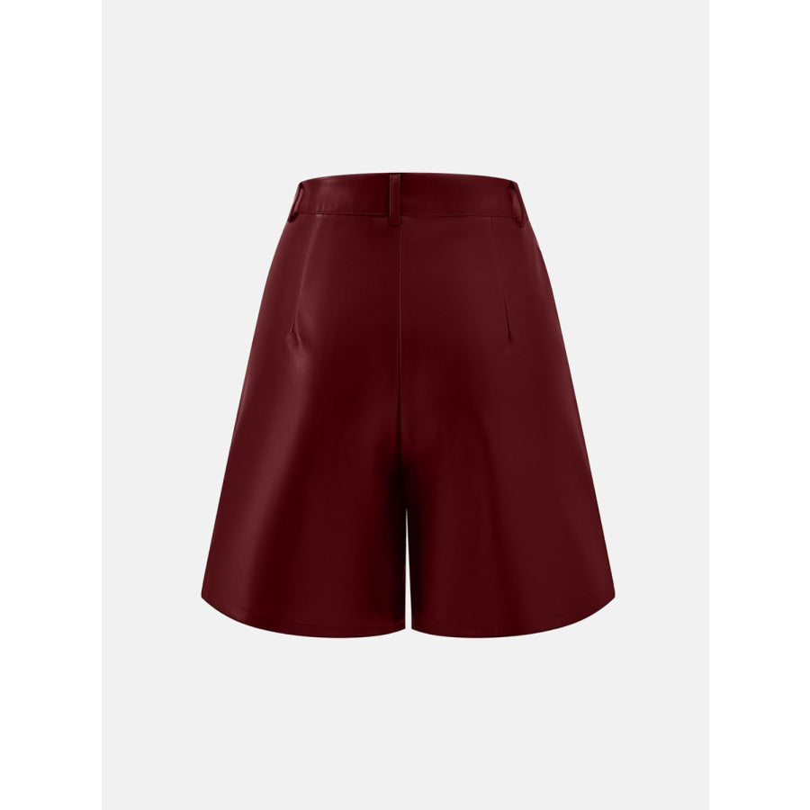 PU Leather High Rise Shorts Apparel and Accessories