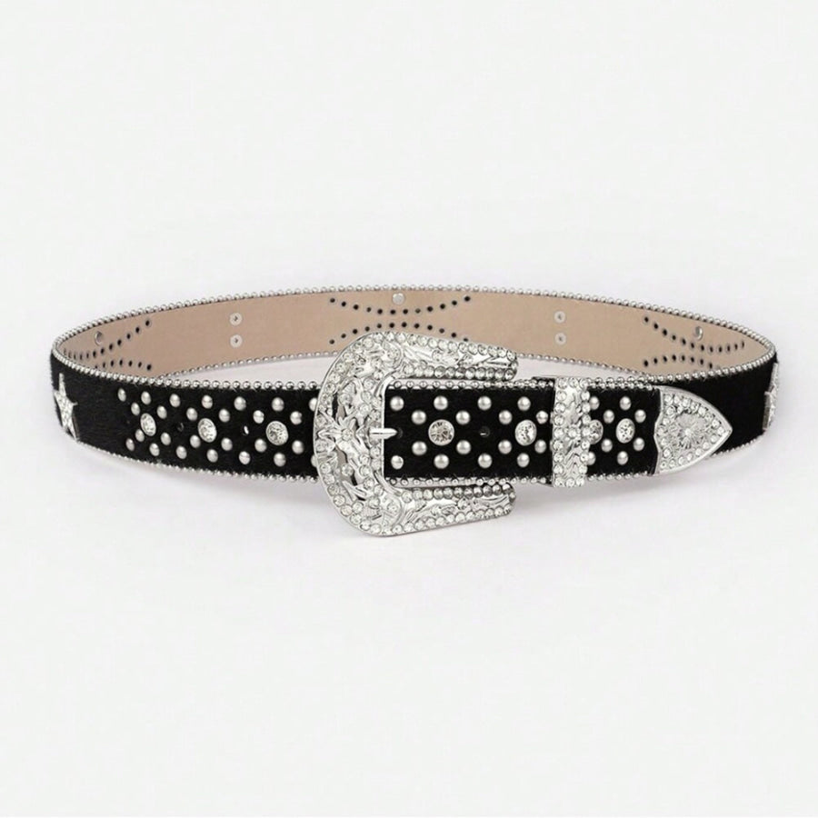 PU Leather Inlaid Rhinestone Belt Apparel and Accessories