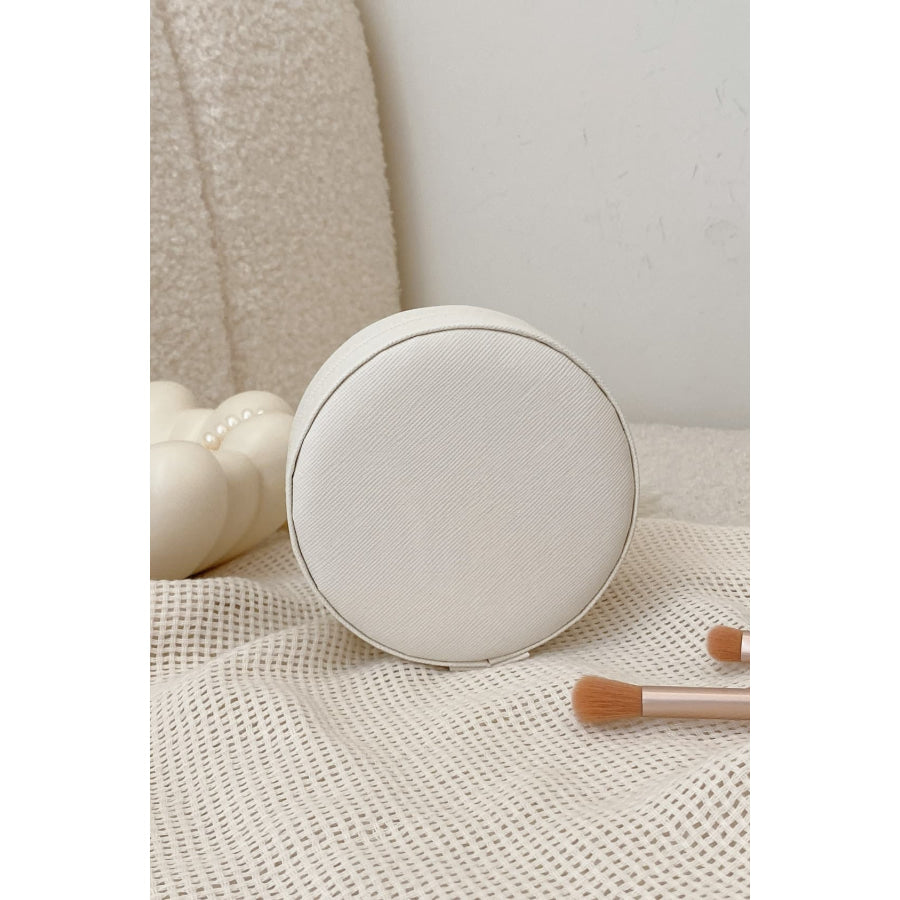 PU Leather Jewelry Storage Box Beige / One Size Apparel and Accessories