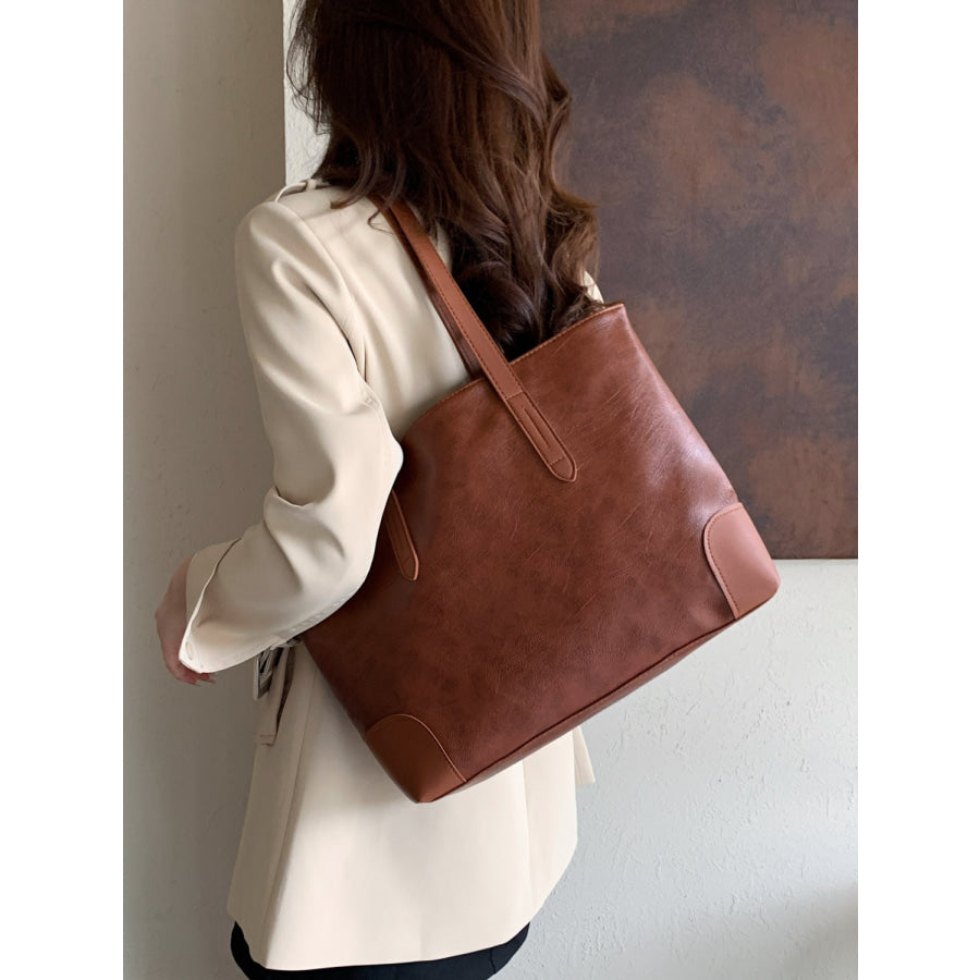 PU Leather Medium Tote Bag Apparel and Accessories