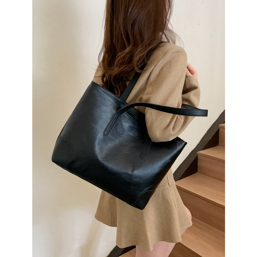 PU Leather Medium Tote Bag Apparel and Accessories