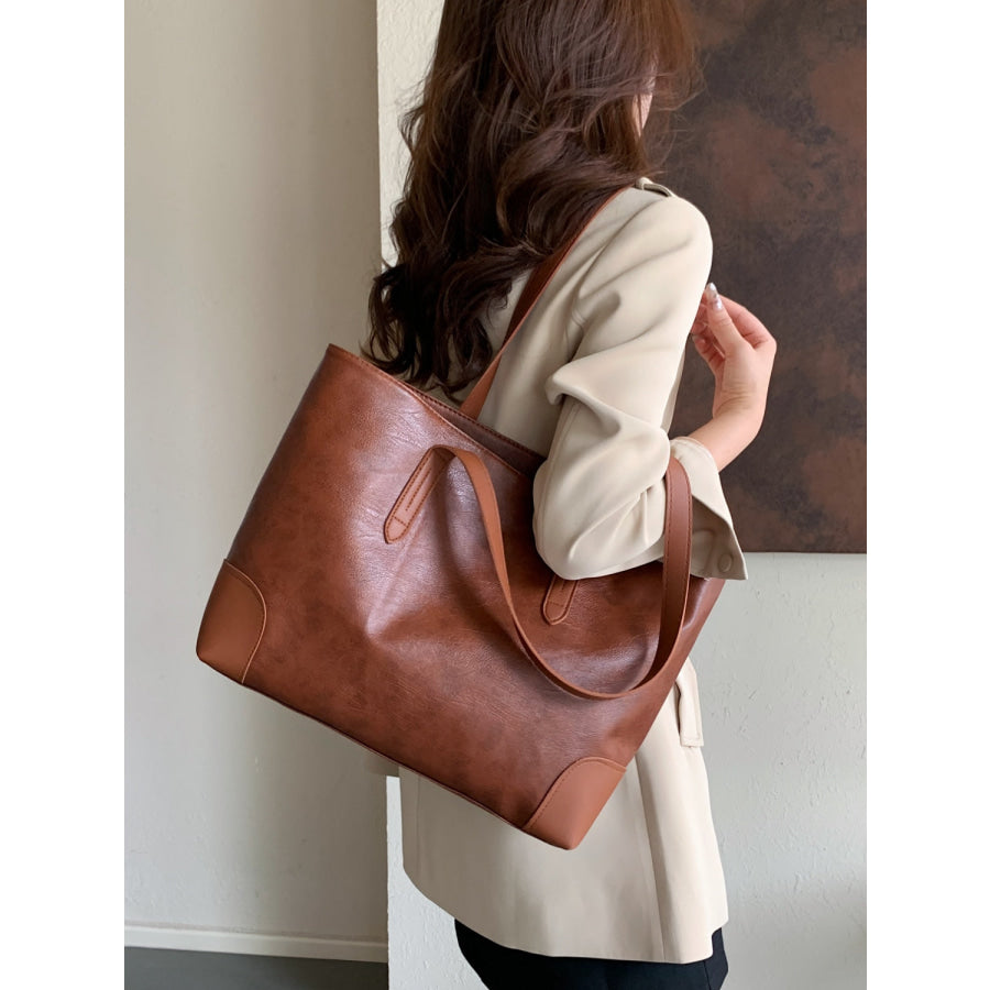 PU Leather Medium Tote Bag Apparel and Accessories