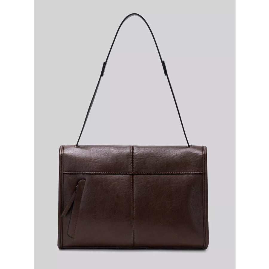 PU Leather Messenger Shoulder Bag Brown / onesize Apparel and Accessories