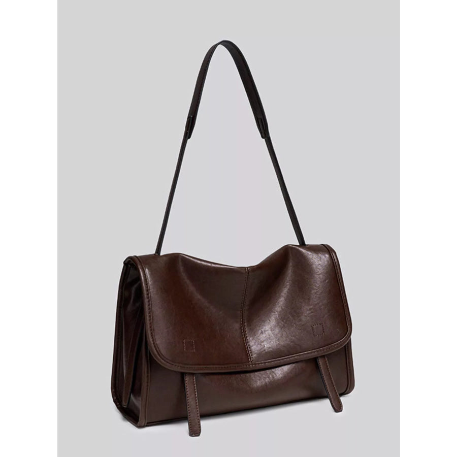 PU Leather Messenger Shoulder Bag Brown / onesize Apparel and Accessories