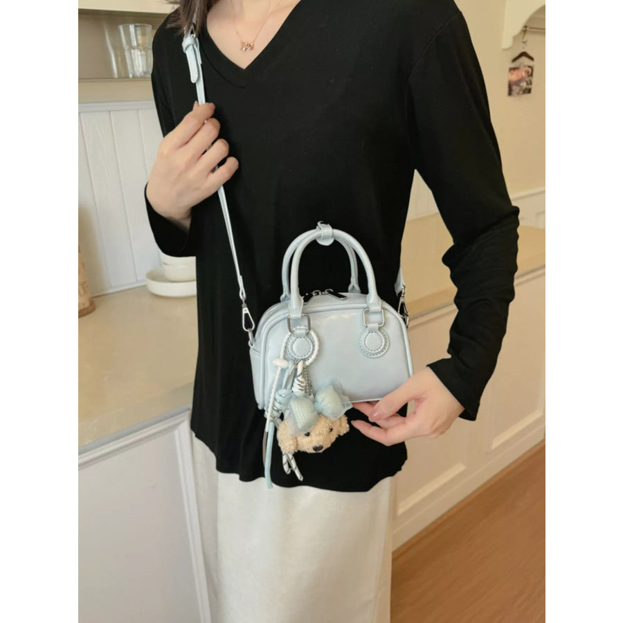 PU Leather Mini Crossbody Bag Blue / One Size Apparel and Accessories
