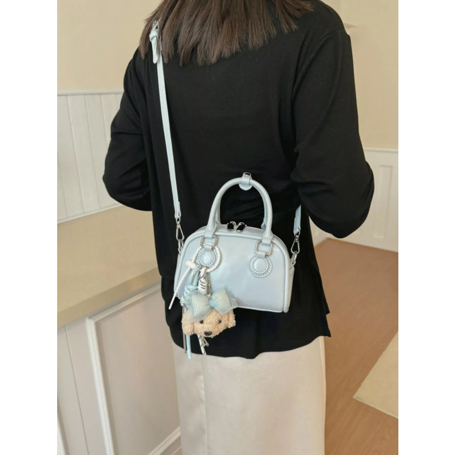 PU Leather Mini Crossbody Bag Blue / One Size Apparel and Accessories