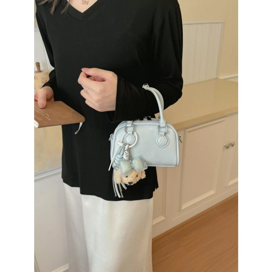 PU Leather Mini Crossbody Bag Blue / One Size Apparel and Accessories