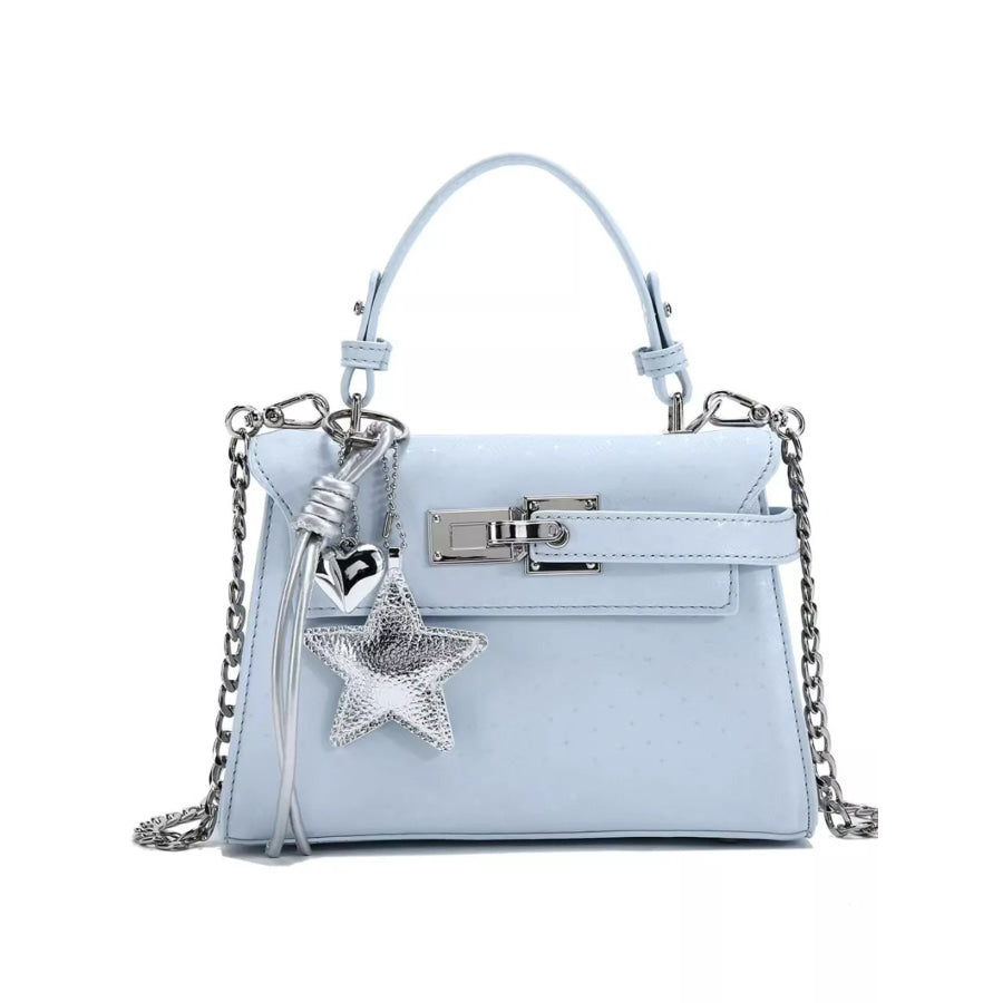 PU Leather Mini Handbag Blue / One Size Apparel and Accessories