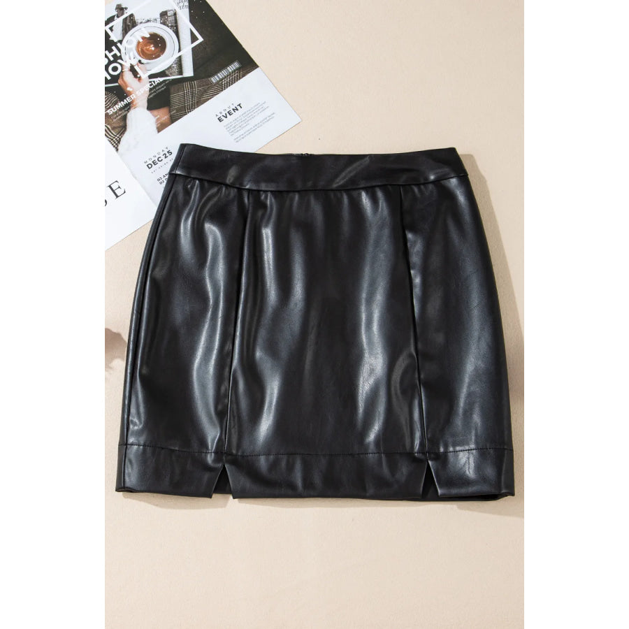 PU Leather Mini Skirt Apparel and Accessories