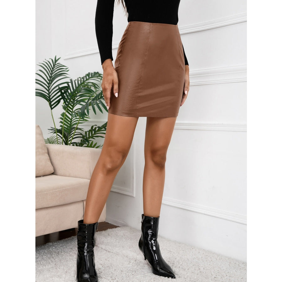 PU Leather Mini Skirt