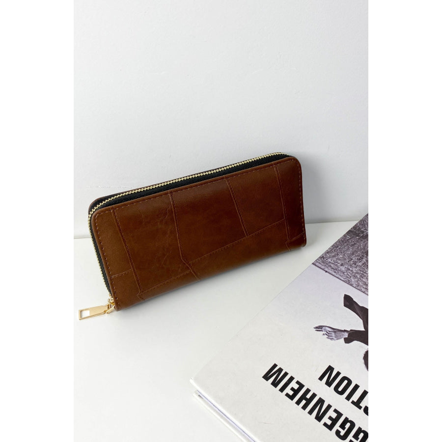 PU Leather Mulit-Interlayer Wallet Dark Brown / One Size Apparel and Accessories