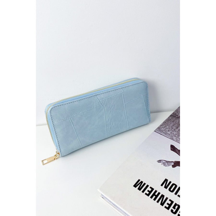 PU Leather Mulit-Interlayer Wallet Mint Blue / One Size Apparel and Accessories