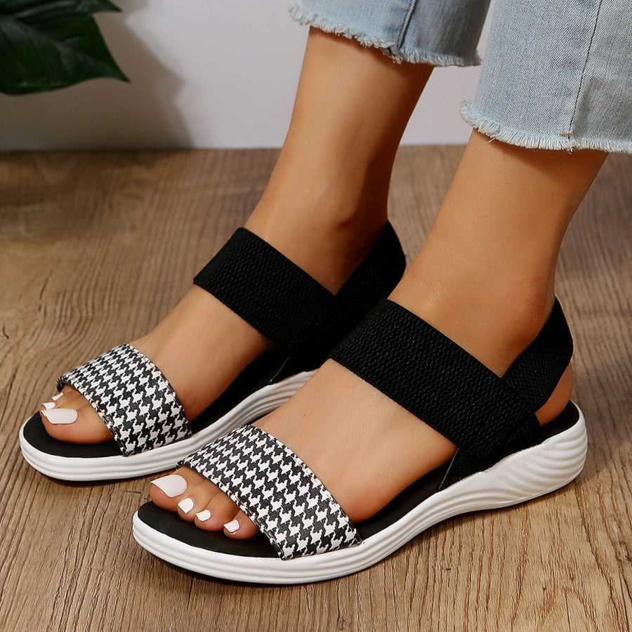 PU Leather Open Toe Low Heel Sandals Apparel and Accessories