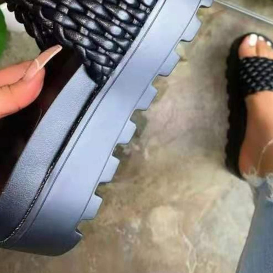 PU Leather Open Toe Platform Sandals Apparel and Accessories