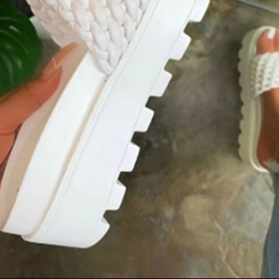 PU Leather Open Toe Platform Sandals Apparel and Accessories