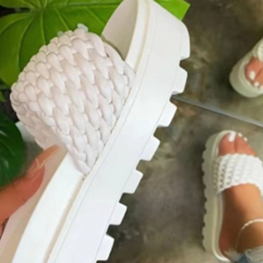PU Leather Open Toe Platform Sandals Apparel and Accessories