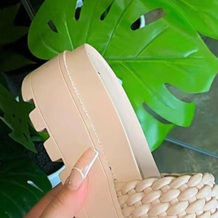 PU Leather Open Toe Platform Sandals Apparel and Accessories
