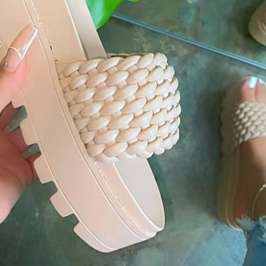 PU Leather Open Toe Platform Sandals Apparel and Accessories