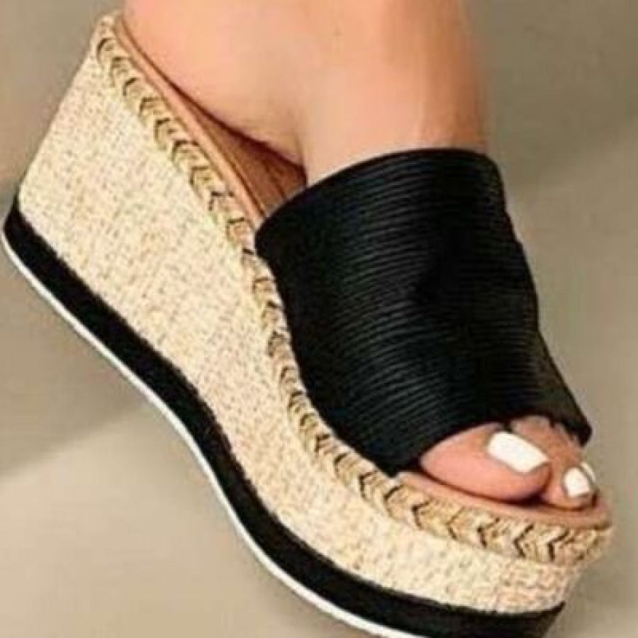 PU Leather Open Toe Sandals Black / 35(US4) Apparel and Accessories
