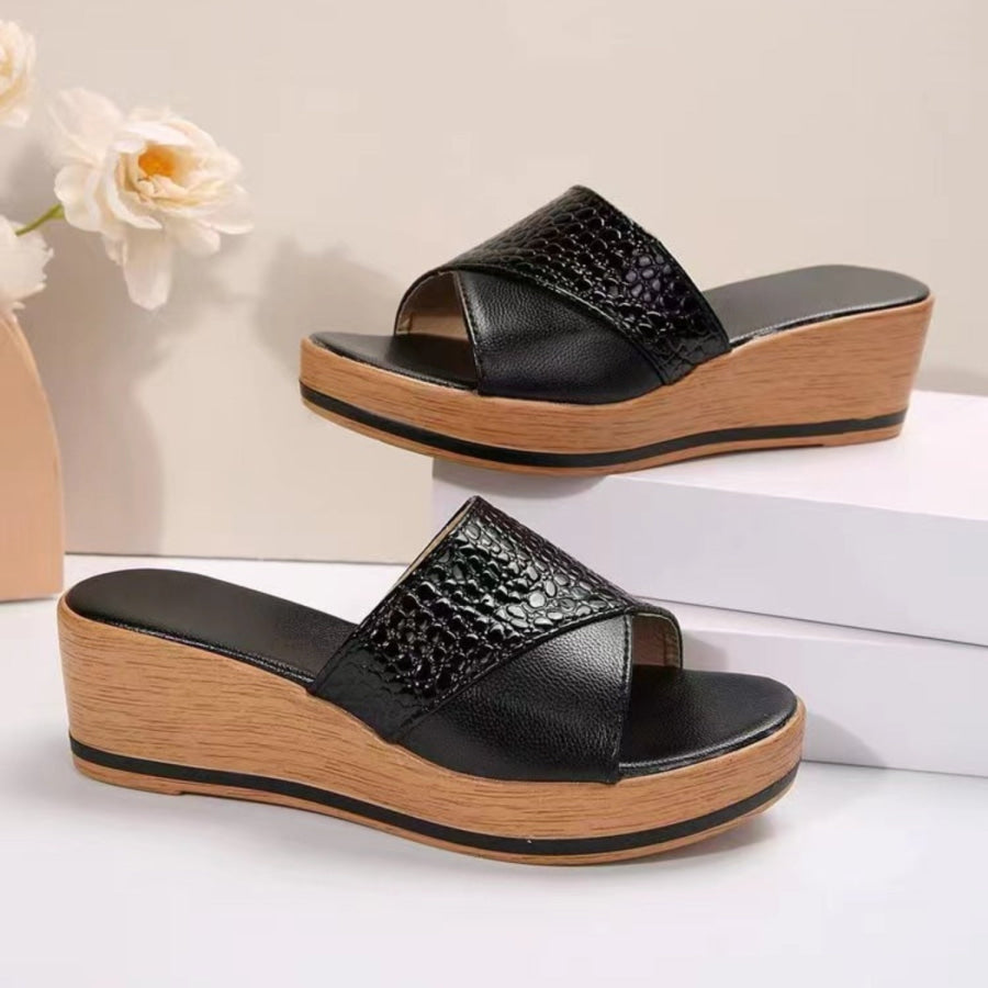 PU Leather Open Toe Sandals Apparel and Accessories