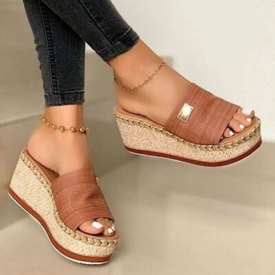 PU Leather Open Toe Sandals Caramel / 35(US4) Apparel and Accessories