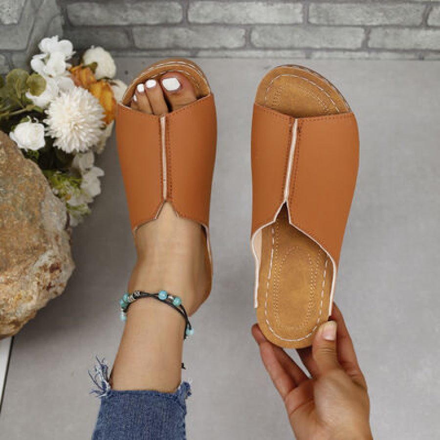PU Leather Open Toe Sandals Ochre / 36(US5) Apparel and Accessories