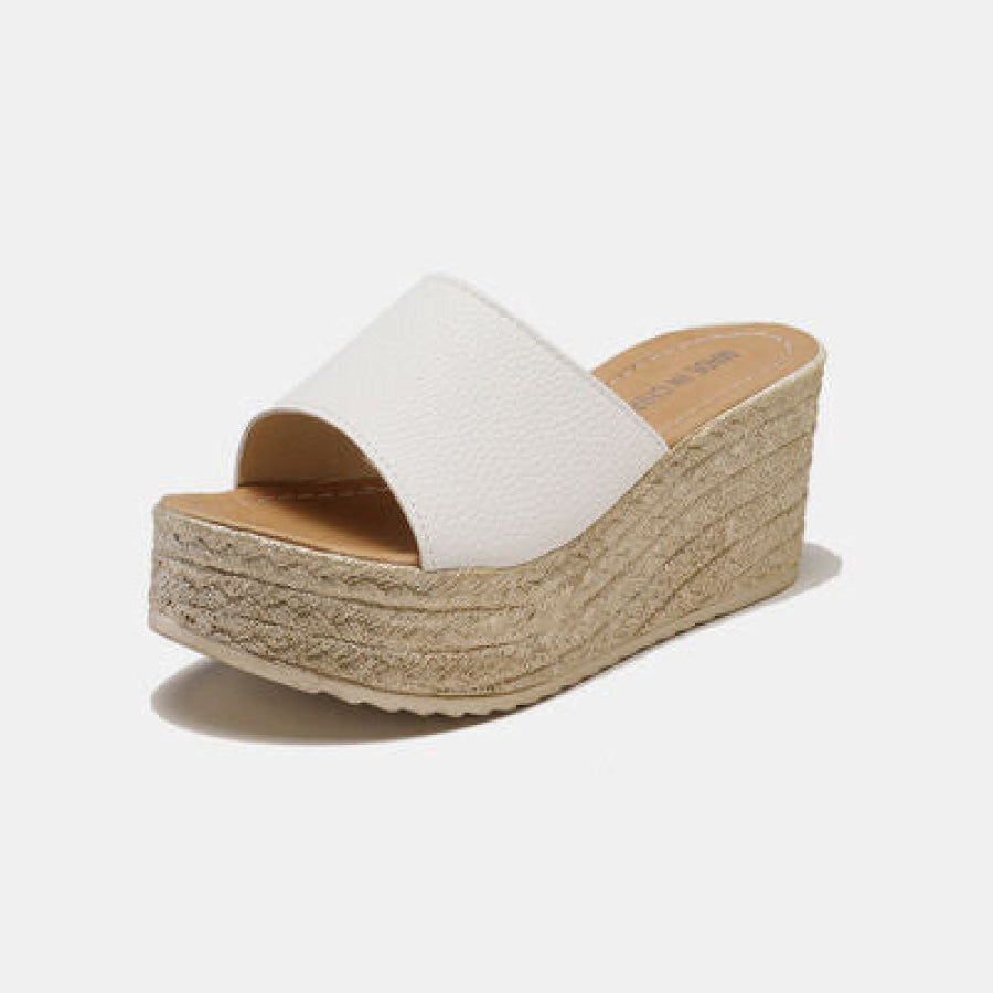 PU Leather Open Toe Sandals White / 35(US4) Apparel and Accessories