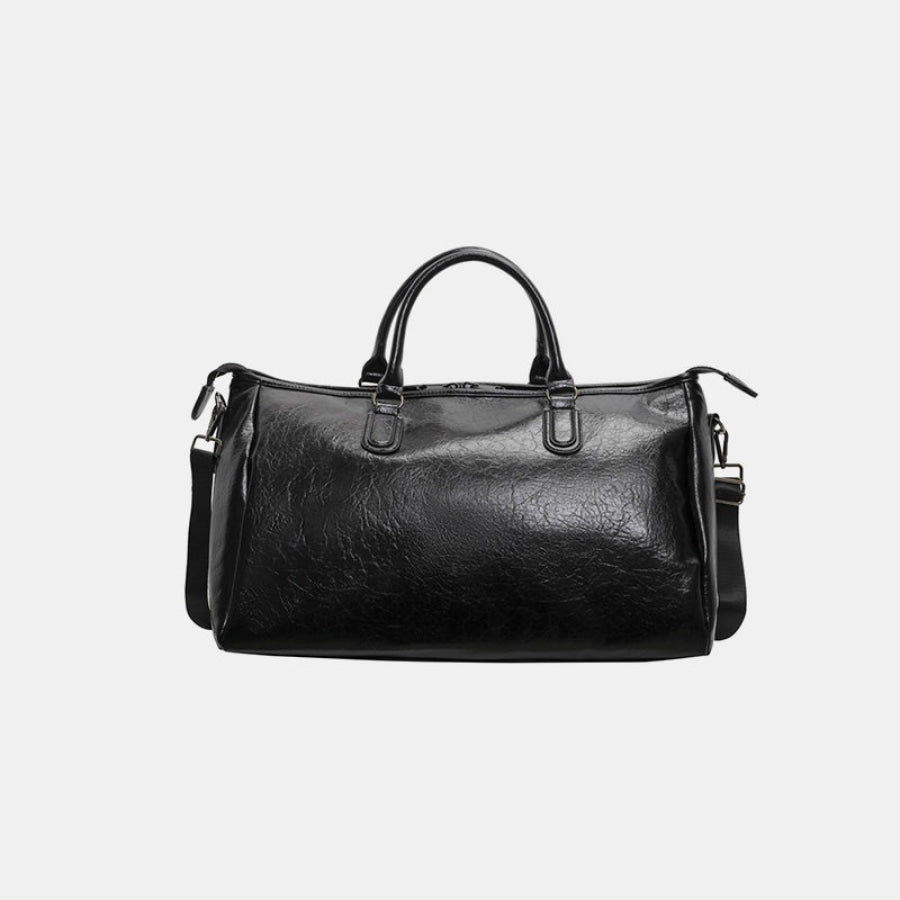 PU Leather Oversize Travel Bag Black / One Size Apparel and Accessories