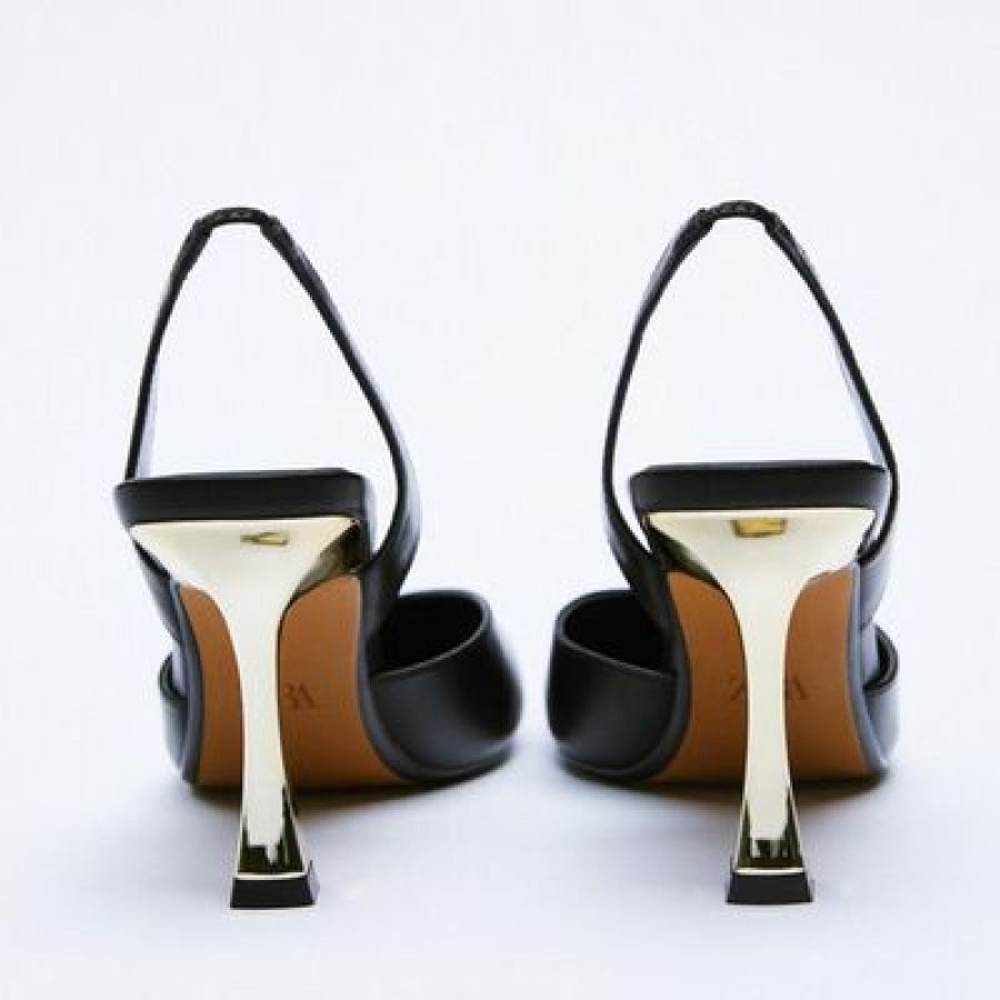 PU Leather Point Toe Stiletto Heel Pumps Black / 36(US5) Apparel and Accessories