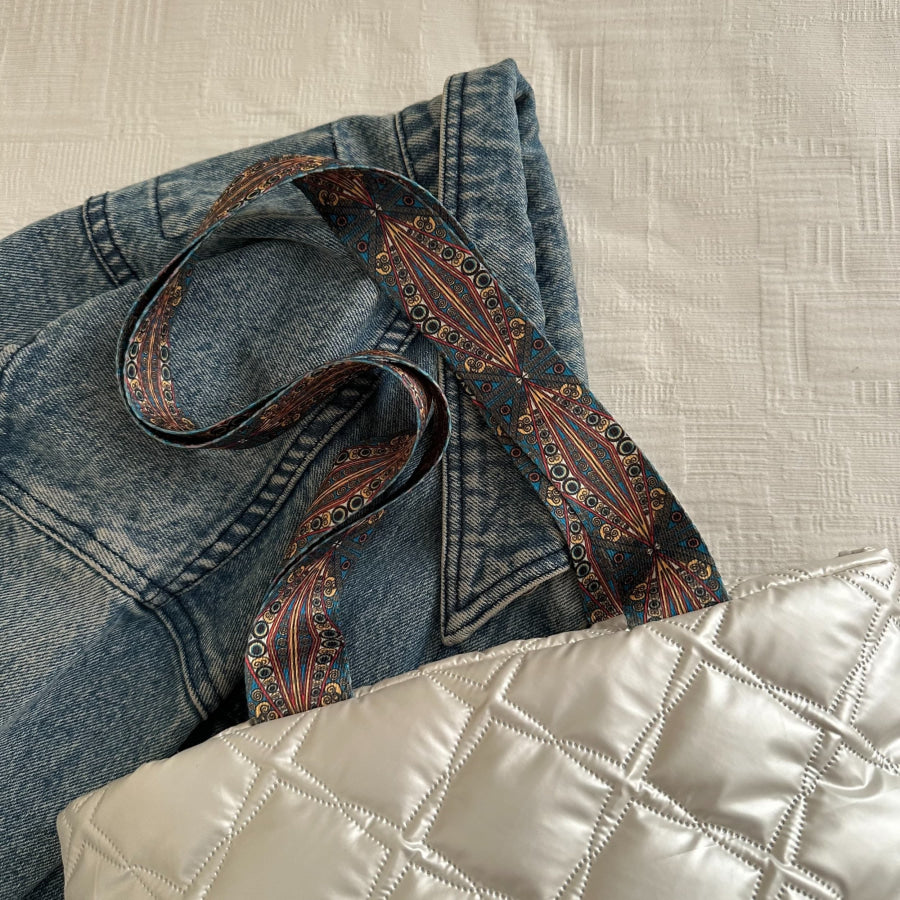 PU Leather Printed Strap Quilted Handbag Apparel and Accessories
