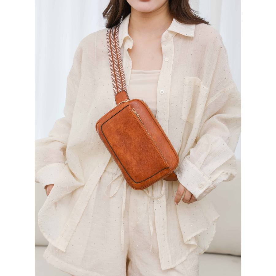 PU Leather Rectangle Crossbody Bag Apparel and Accessories