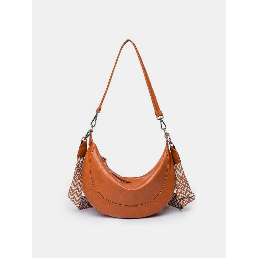 PU Leather Removable Strap Crossbody Bag Terracotta / One Size Apparel and Accessories