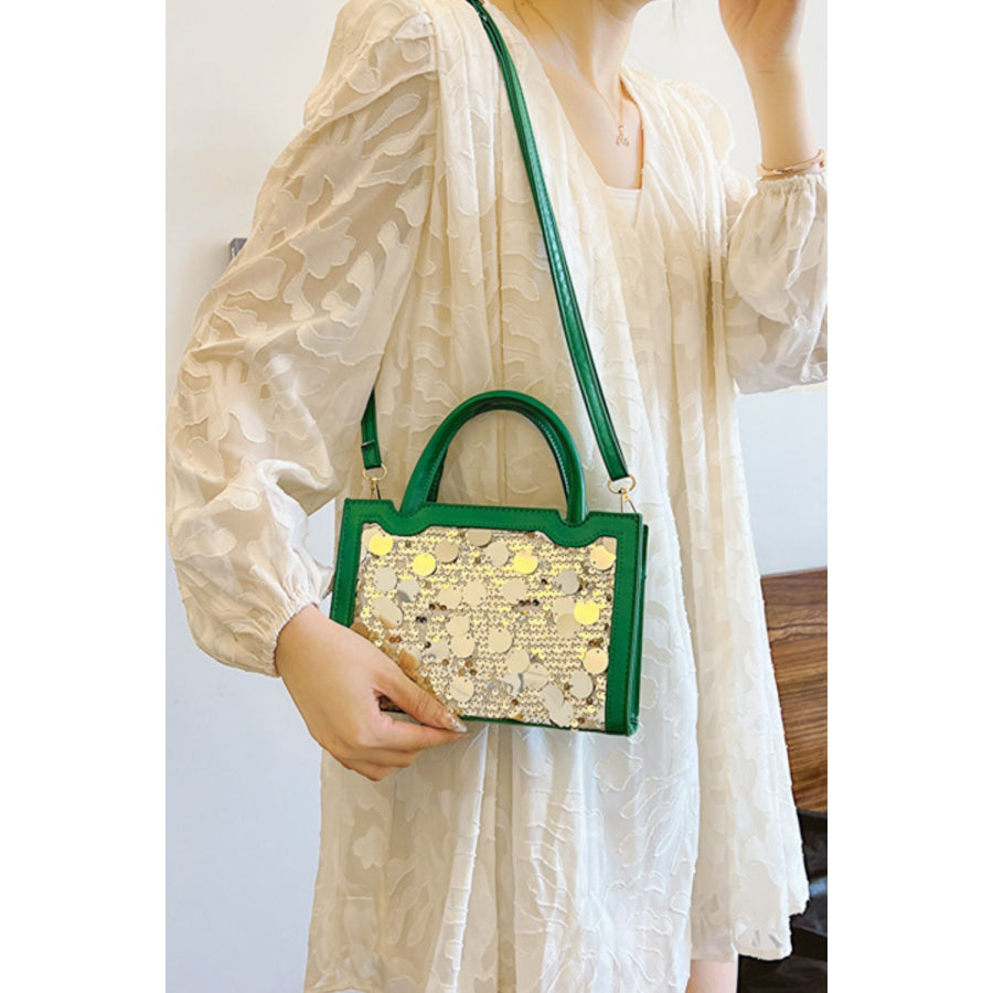 PU Leather Sequin Handbag Apparel and Accessories