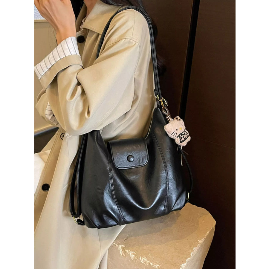 PU Leather Shoulder Bag Black / onesize Apparel and Accessories