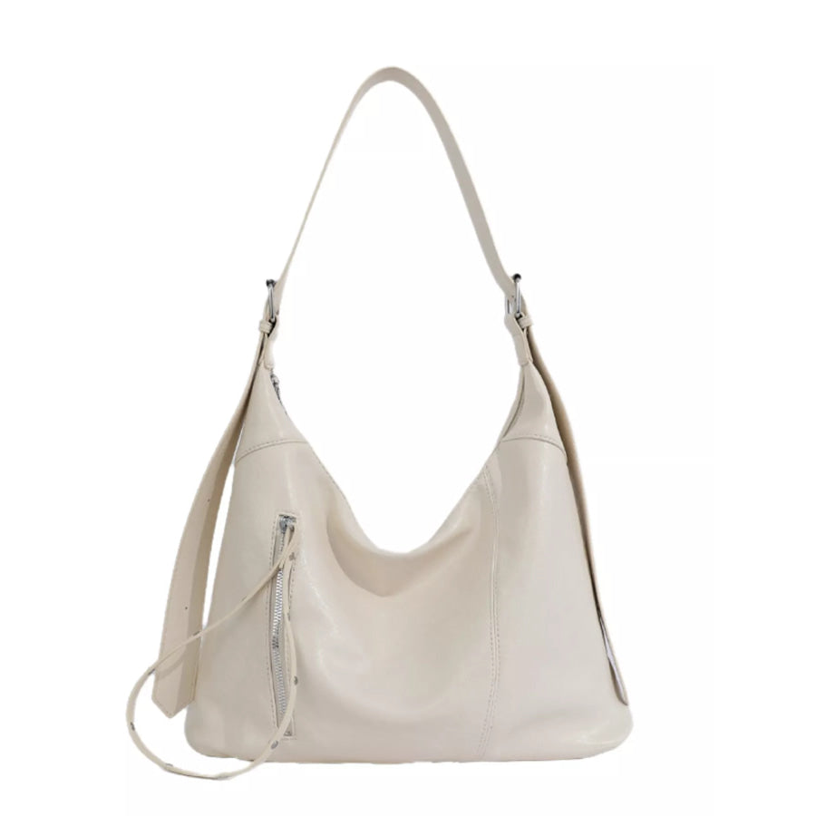 PU Leather Shoulder Bag Beige / onesize Apparel and Accessories